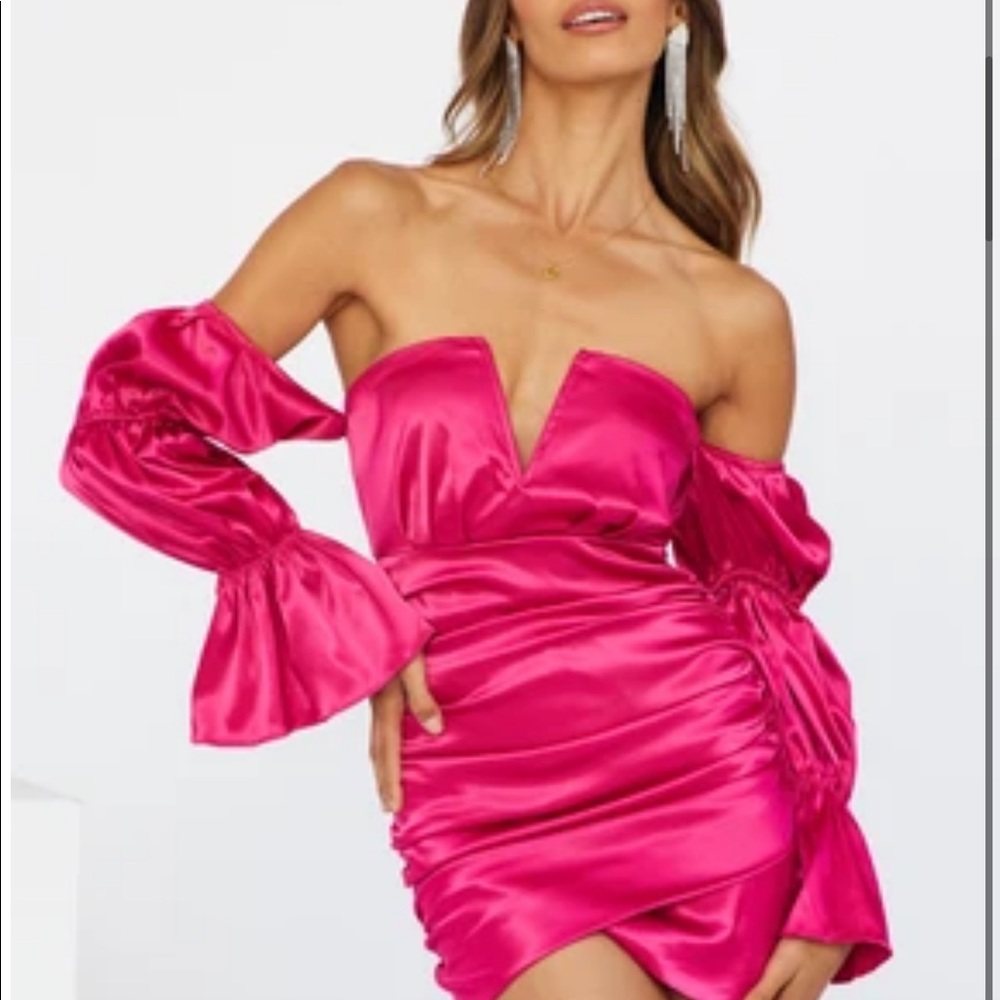 Hello Molly pink dress long sleeve